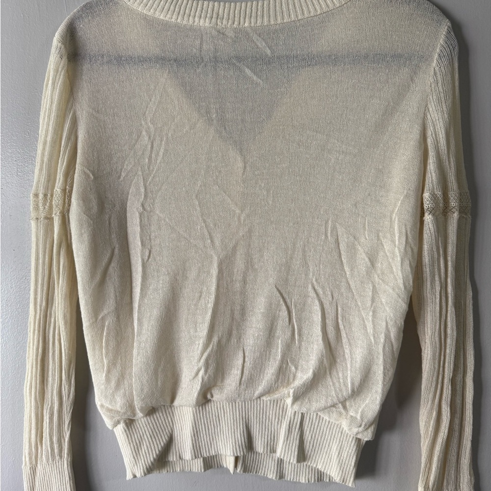 Free People Cream Ribbed Cardigan - Picture 7 of 8